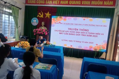 TRƯỜNG THCS AN VĨNH TỔ CHỨC TRUYỀN THÔNG CHUYÊN ĐỀ “SỨC KHỎE SINH SẢN VỊ THÀNH NIÊN VÀ  MẤT CÂN BẰNG GIỚI TÍNH” NĂM 2025